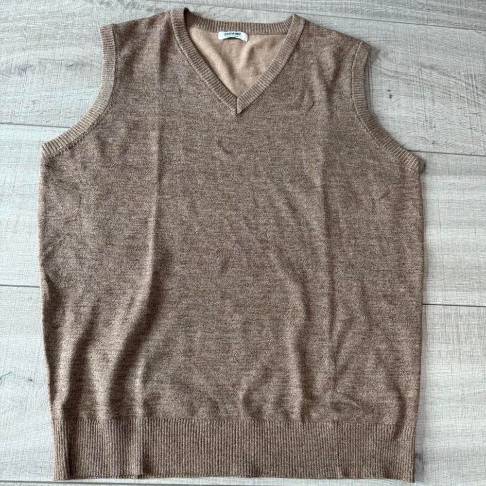 Coofandy Brown Knit Sweater Vest – Size‎ L